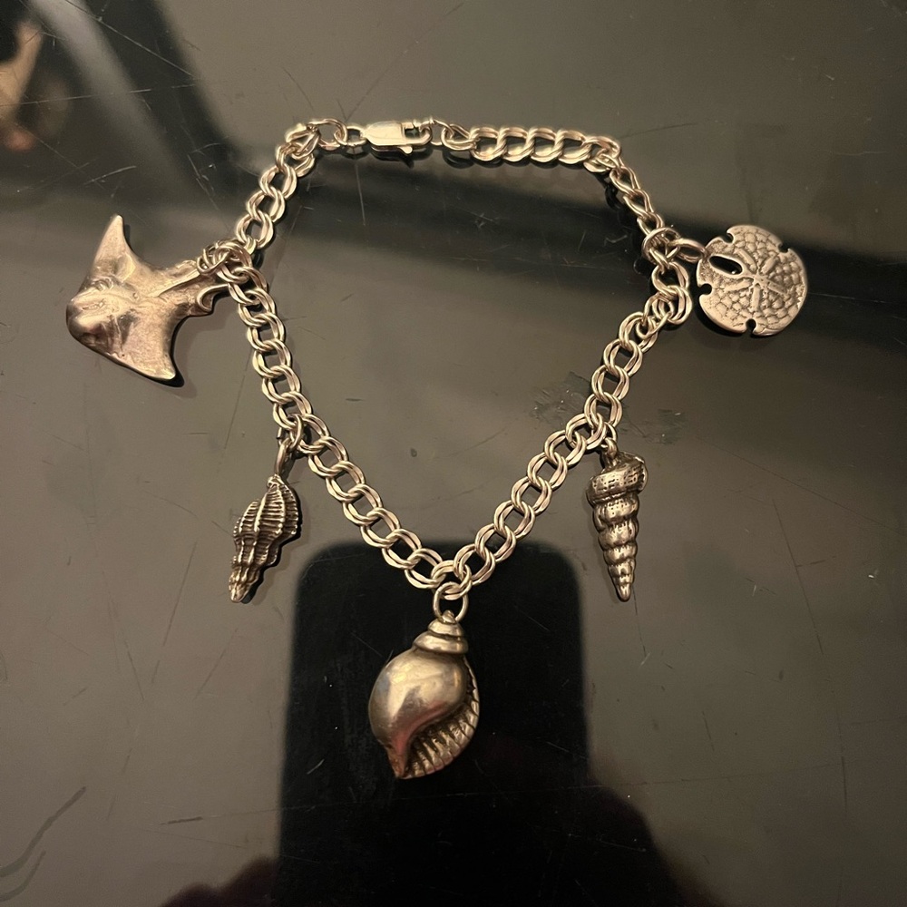 925 Sterling Silver charm ocean theme bracelet